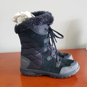 Columbia Black Winter Rain Boots with Fleece Lining